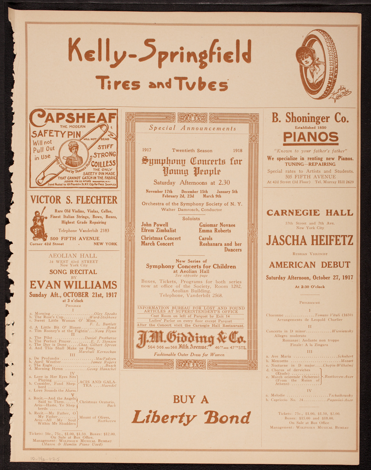 Anna Case, Soprano, October 14, 1917, program page 9