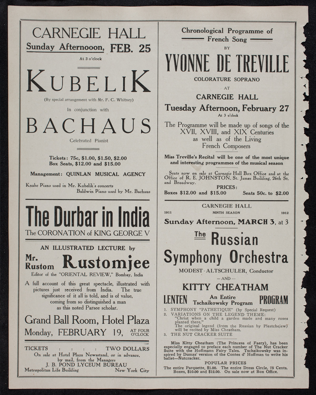 New York Philharmonic, February 16, 1912, program page 10