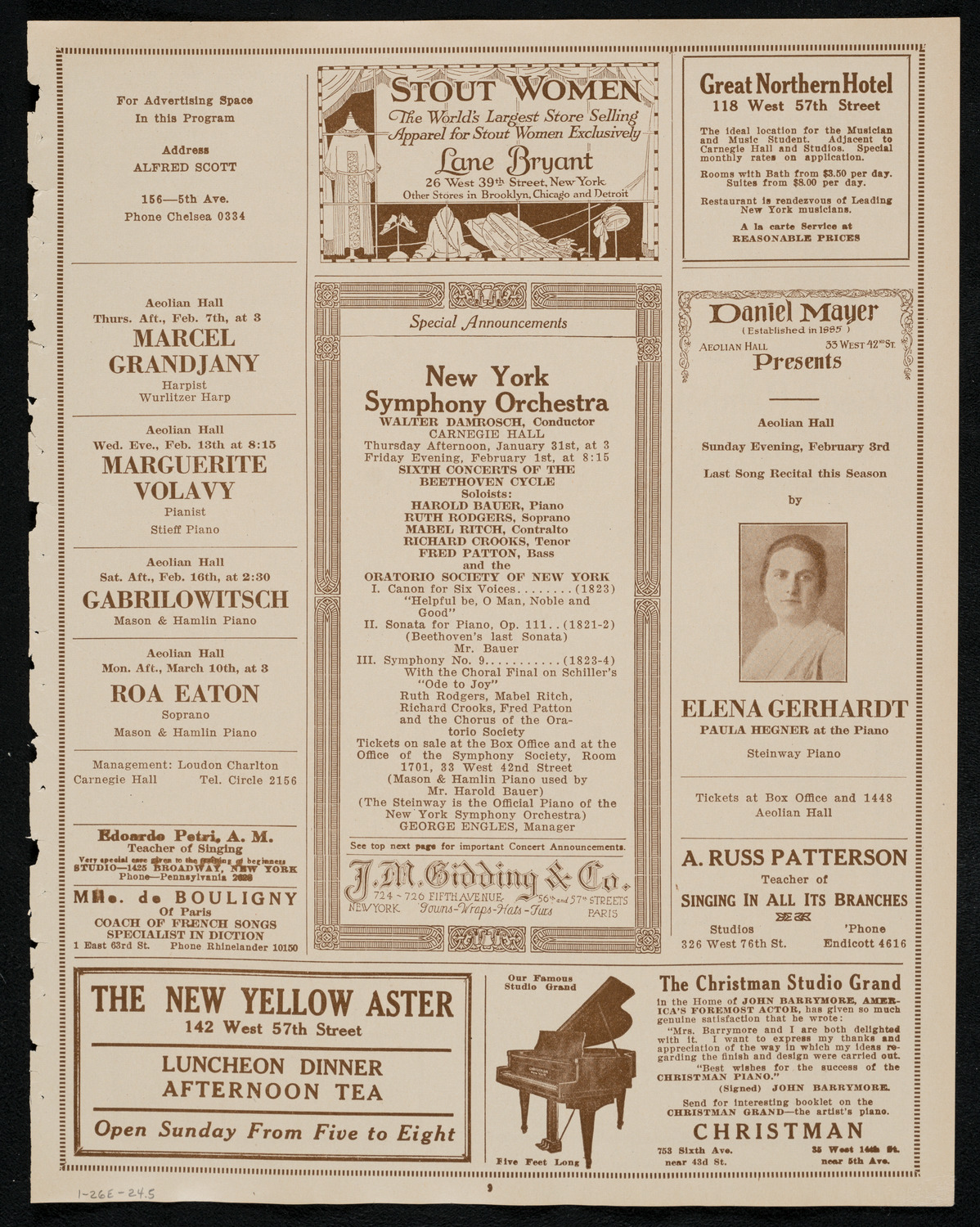 Chalif Dancers, January 26, 1924, program page 9