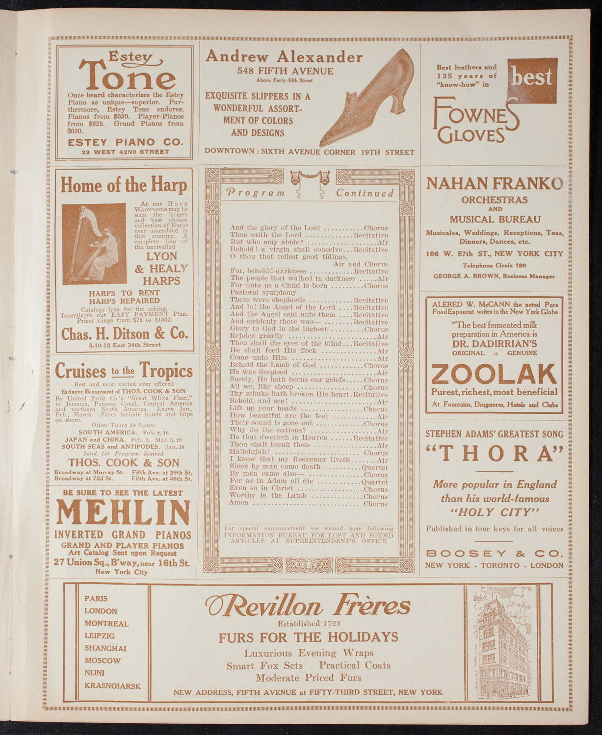 Columbia University Chorus, December 20, 1915, program page 7