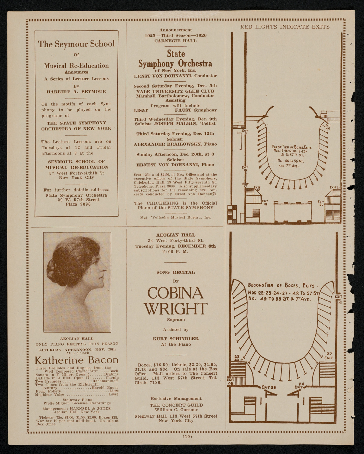 Ignacy Jan Paderewski, Piano, November 25, 1925, program page 10