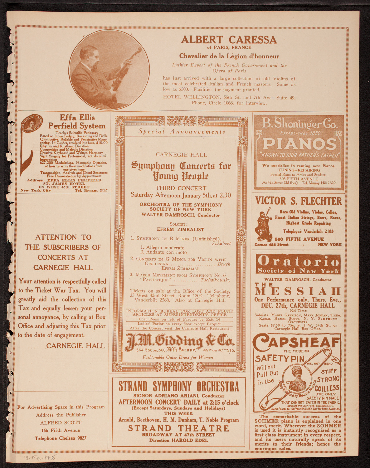 Symphony Concert for Young People, December 15, 1917, program page 9