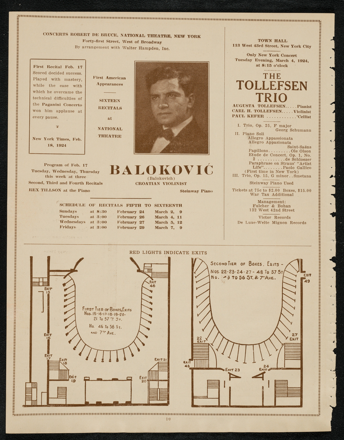 New York Symphony Orchestra, February 29, 1924, program page 10