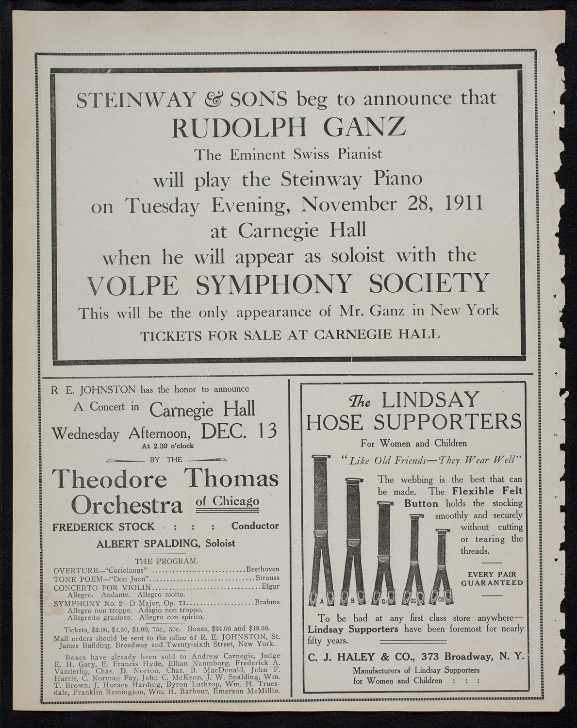 New York Philharmonic, November 24, 1911, program page 4