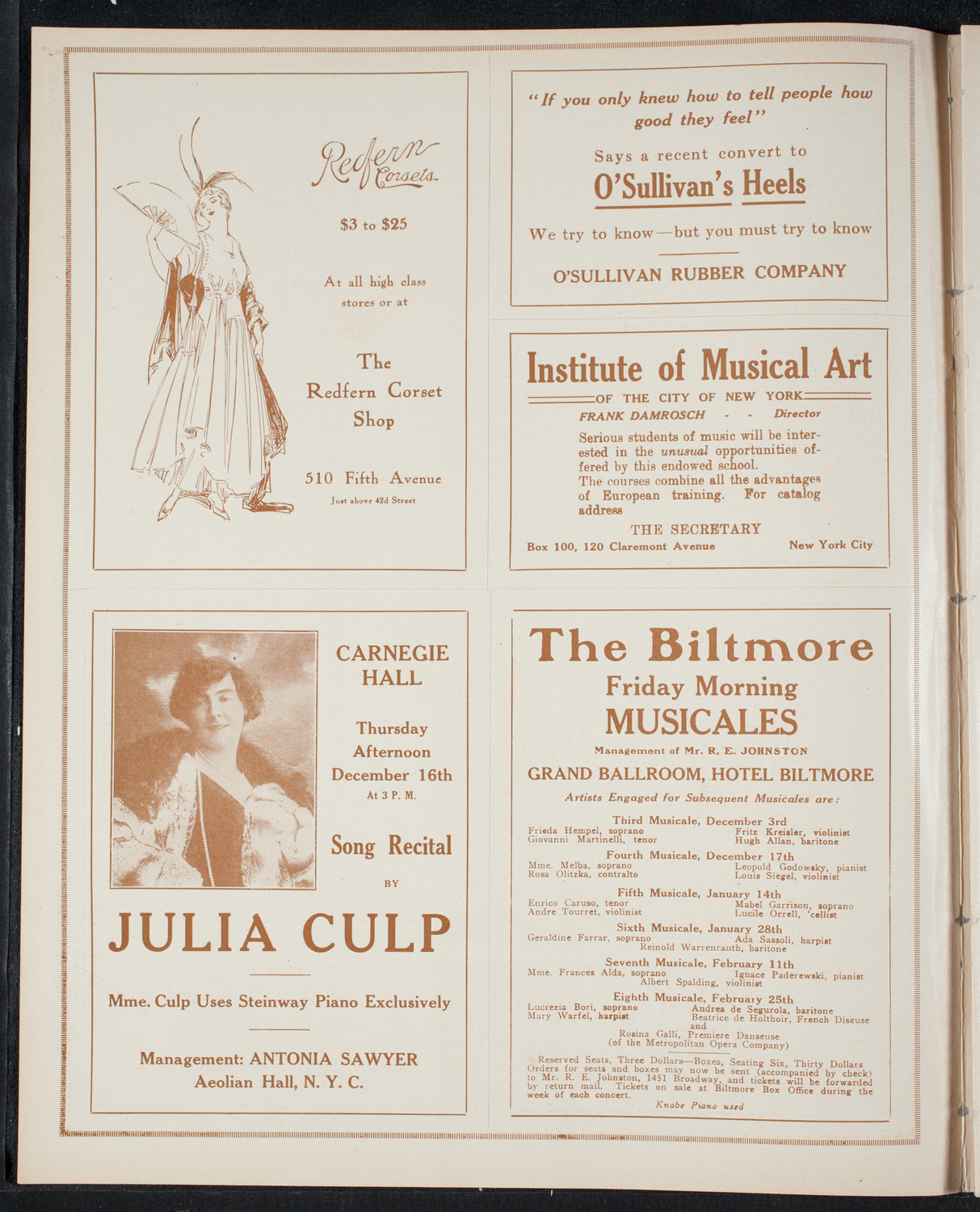 Herbert Witherspoon, Bass, November 23, 1915, program page 2