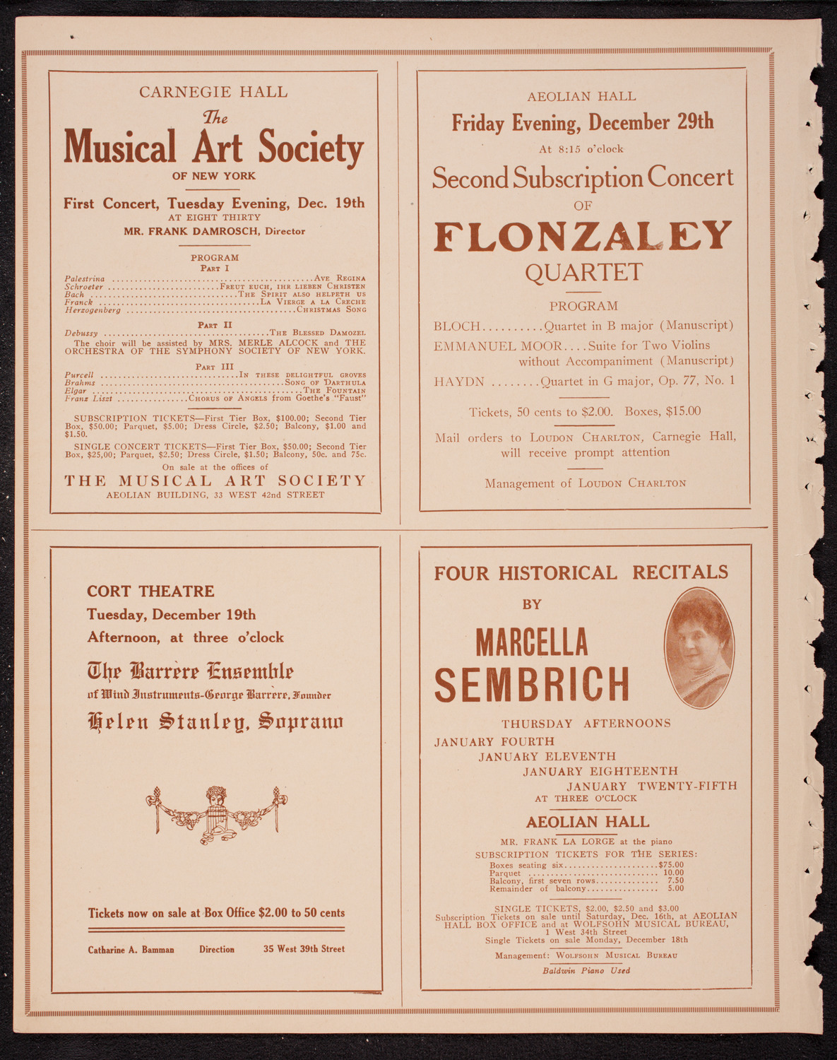 New York Philharmonic, December 14, 1916, program page 10