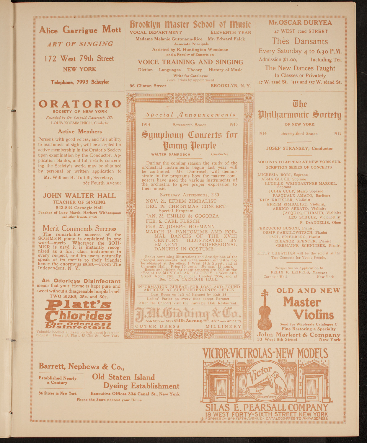 Boston Symphony Orchestra, November 5, 1914, program page 9
