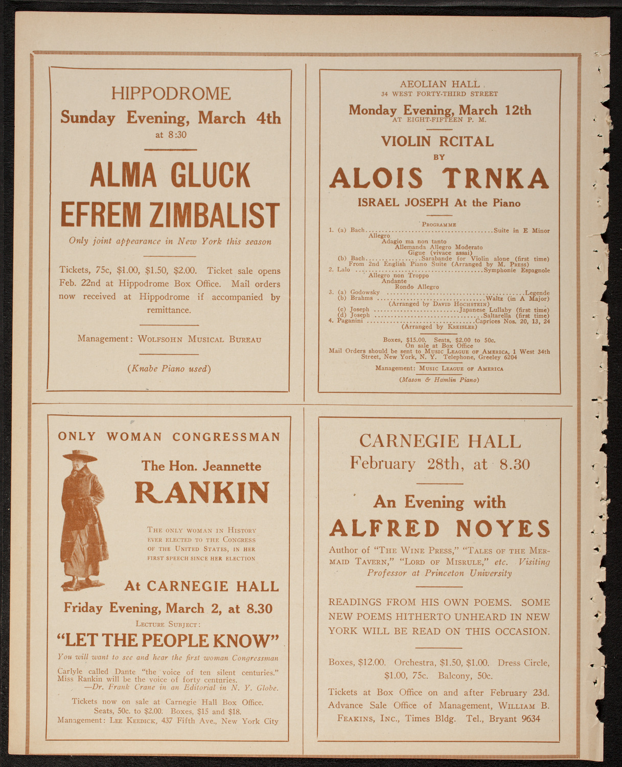 New York Philharmonic, February 22, 1917, program page 10