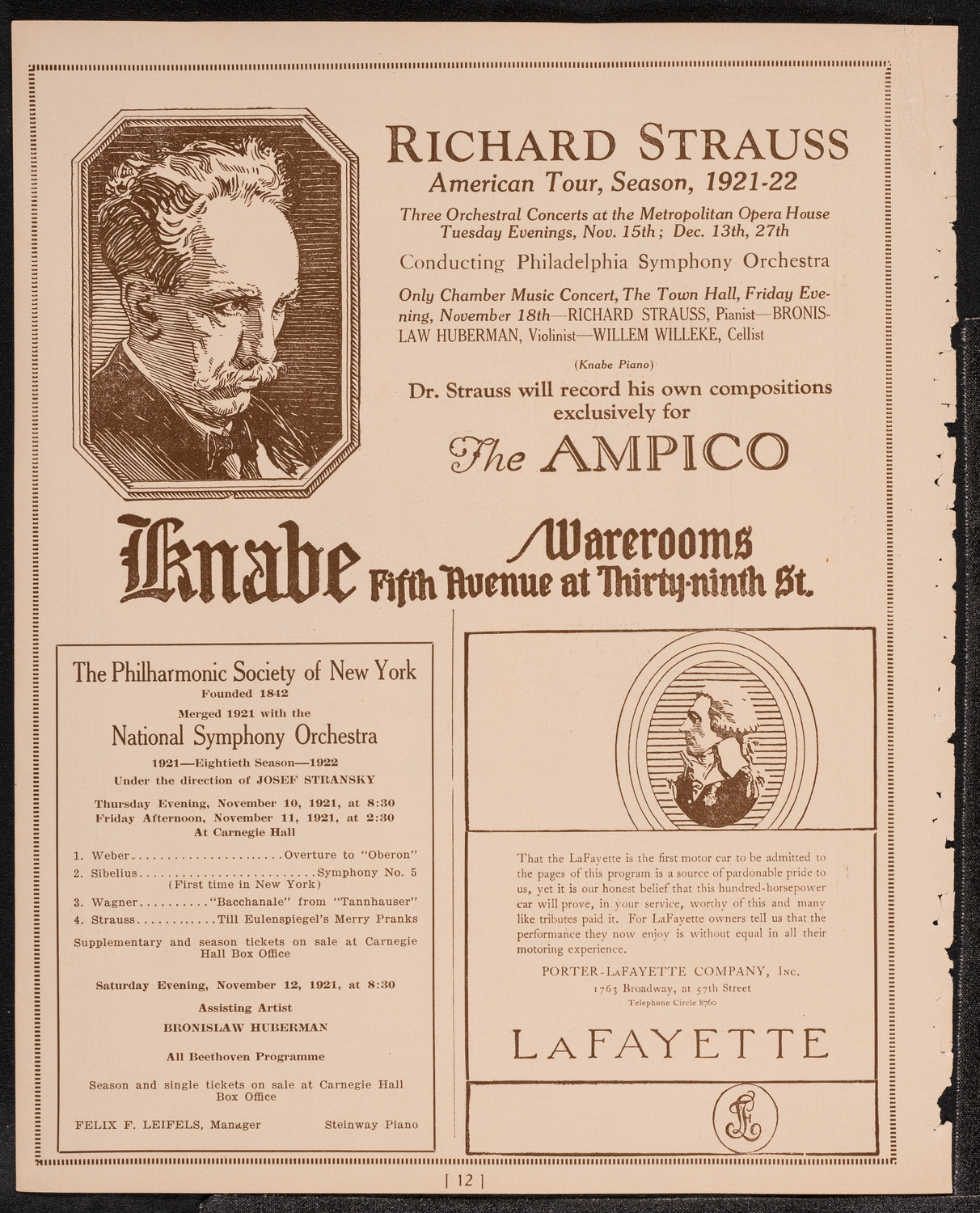 Giuseppe Danise, Baritone, November 9, 1921, program page 12