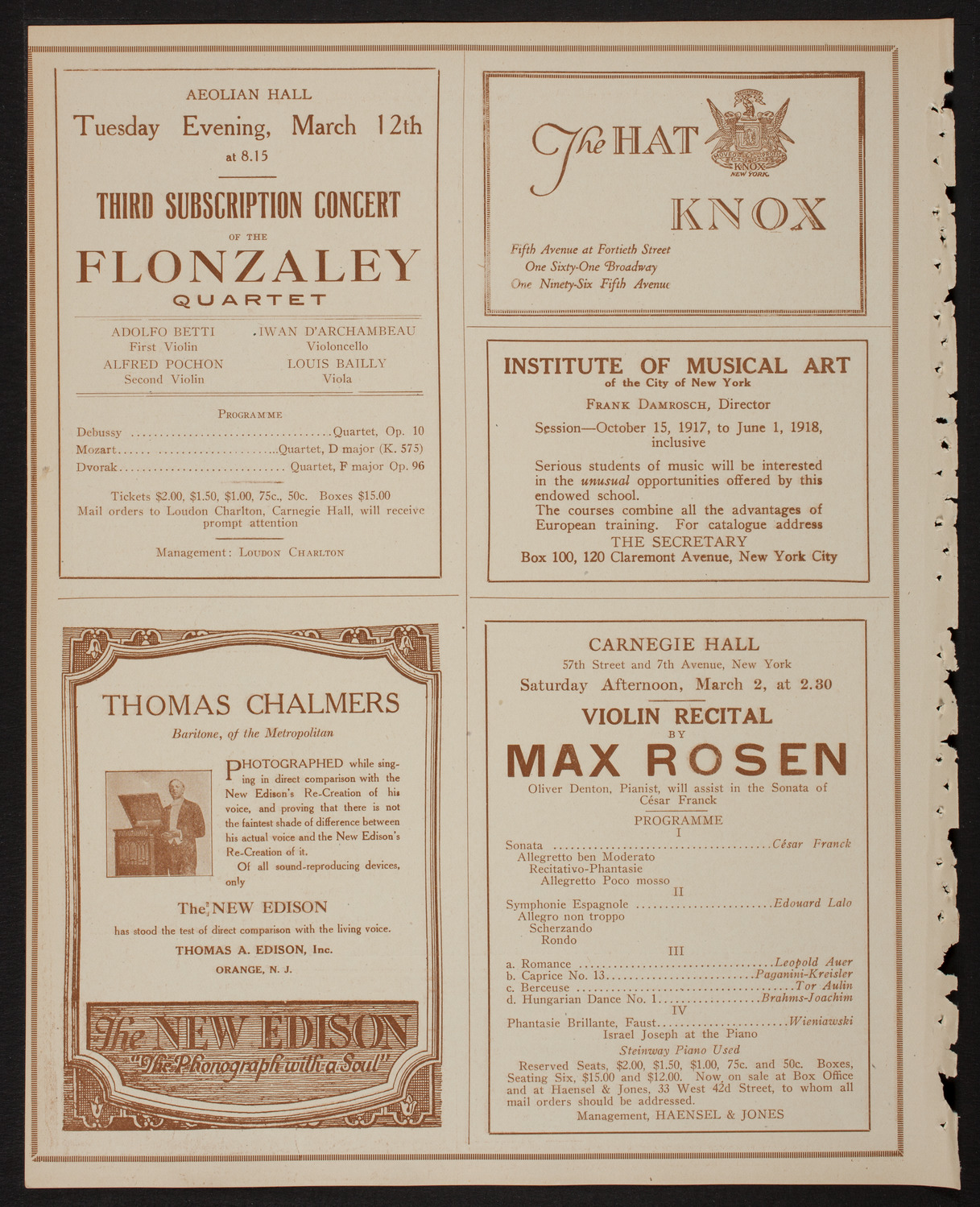 New York Symphony Orchestra, February 23, 1918, program page 2
