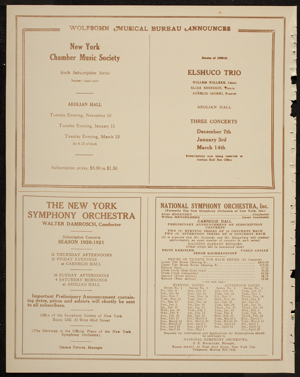 Kriens Symphony Club, May 18, 1920, program page 8