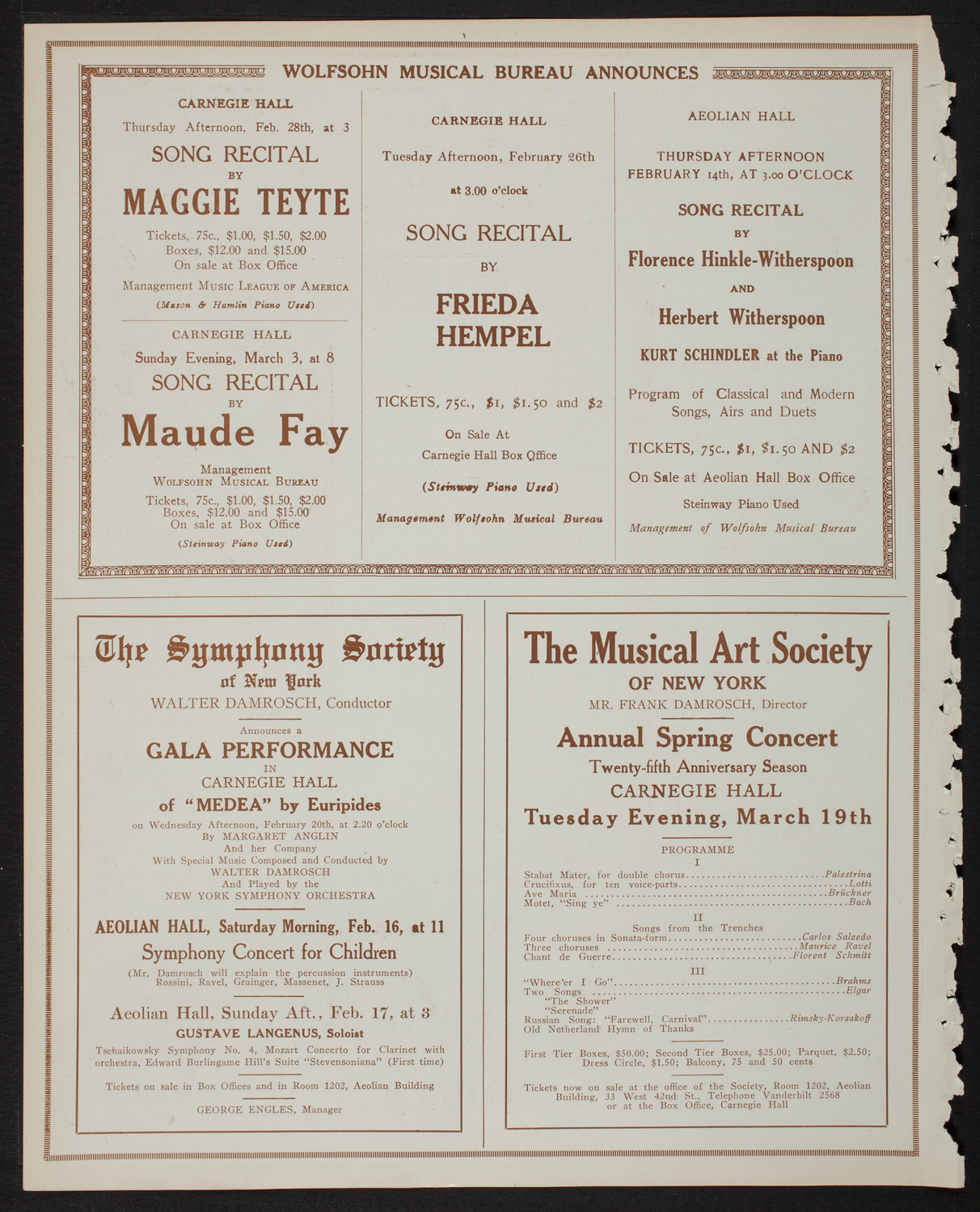 Boston Symphony Orchestra, February 16, 1918, program page 8