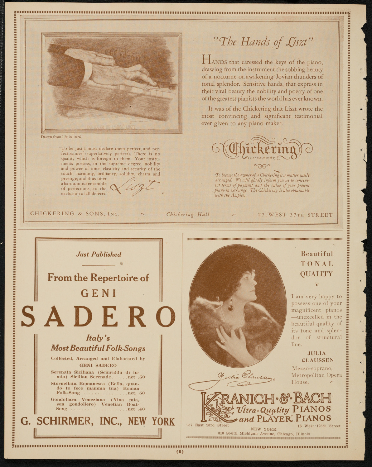 Sergei Rachmaninoff, Piano, March 21, 1925, program page 6