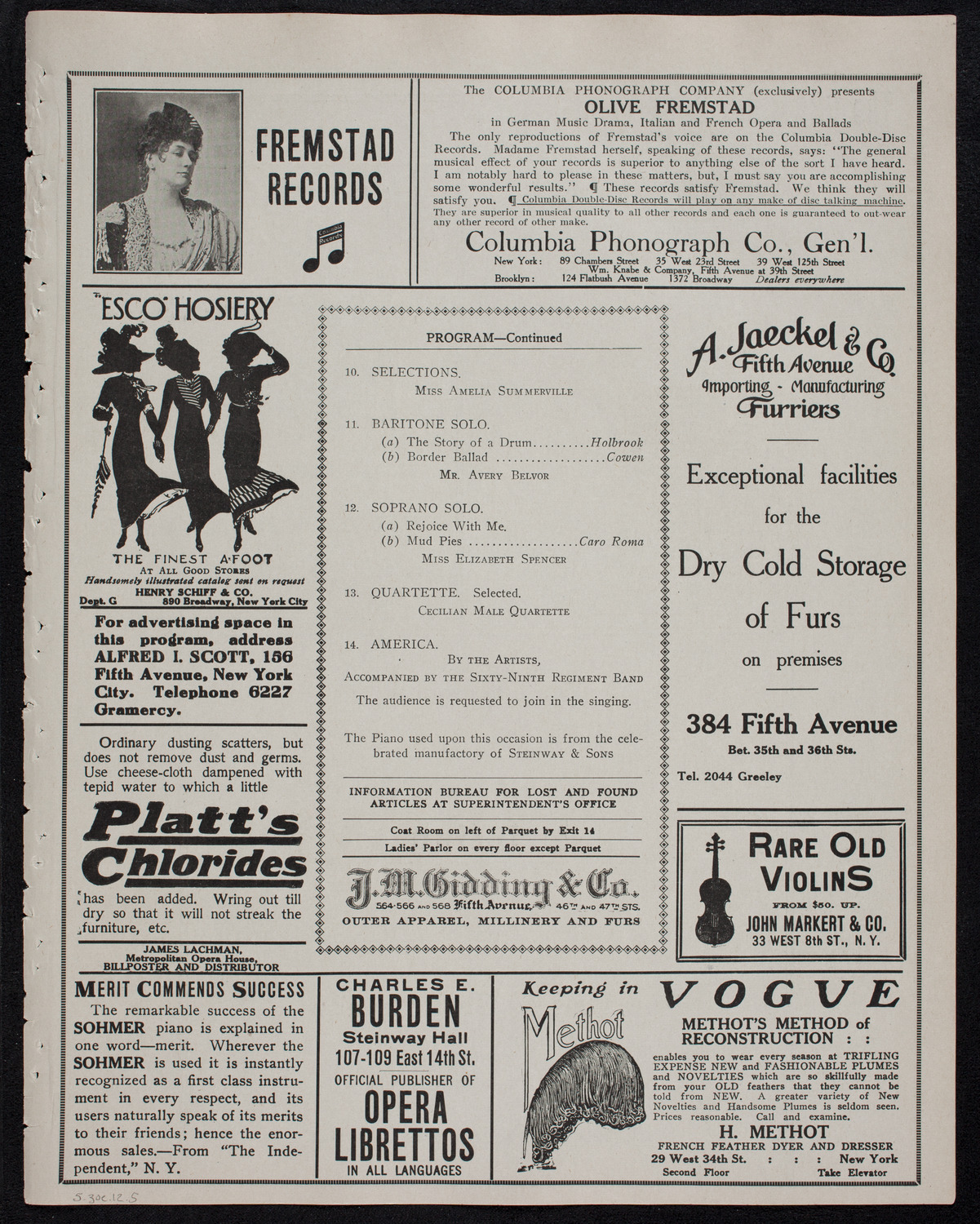 Grand Army of the Republic Memorial Day Exercises, May 30, 1912, program page 9