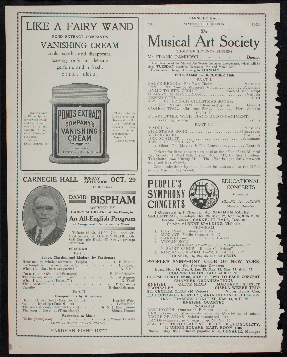 Andreyev Balalaika Orchestra, October 23, 1911, program page 8