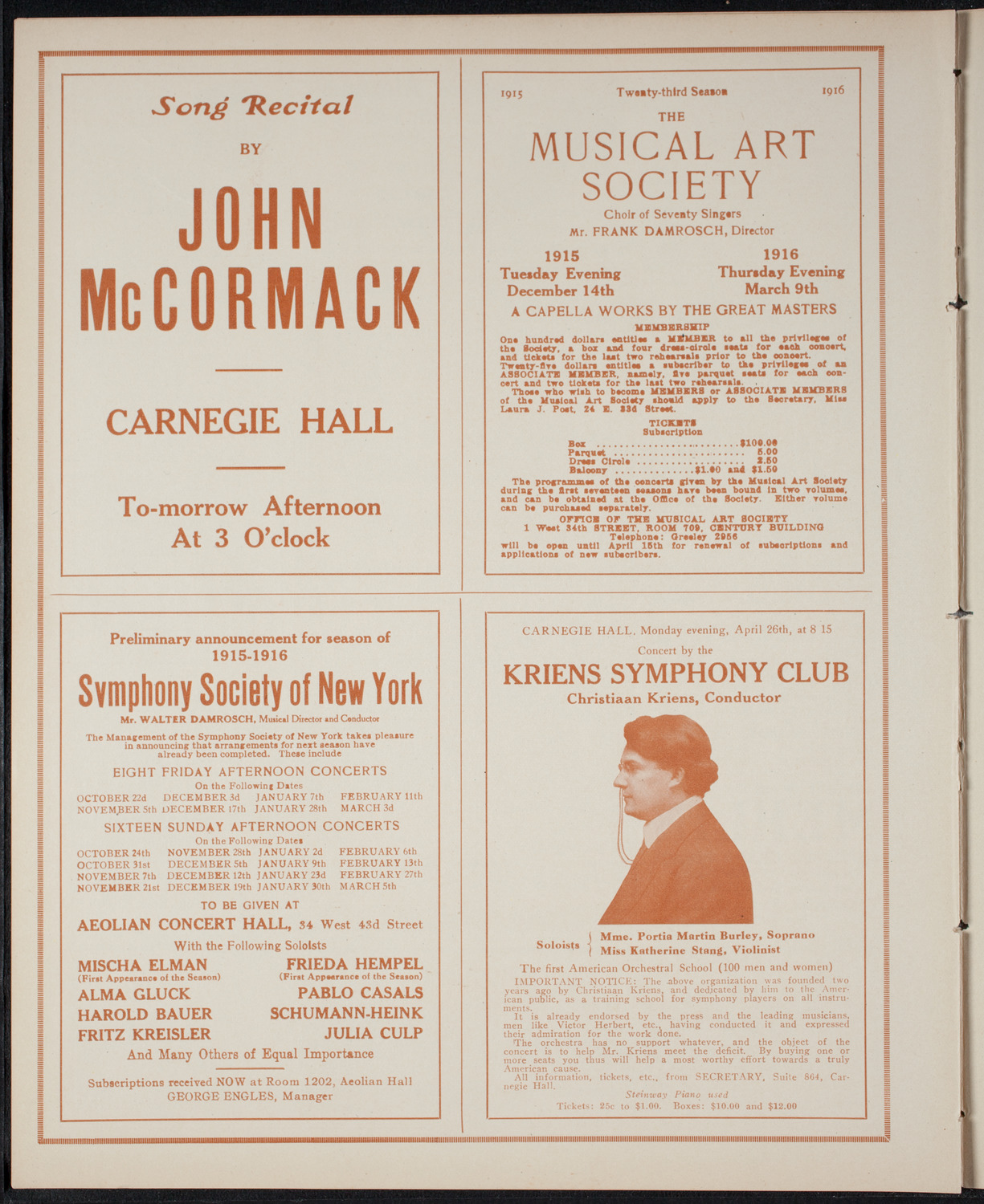 New York Banks' Glee Club, April 10, 1915, program page 8