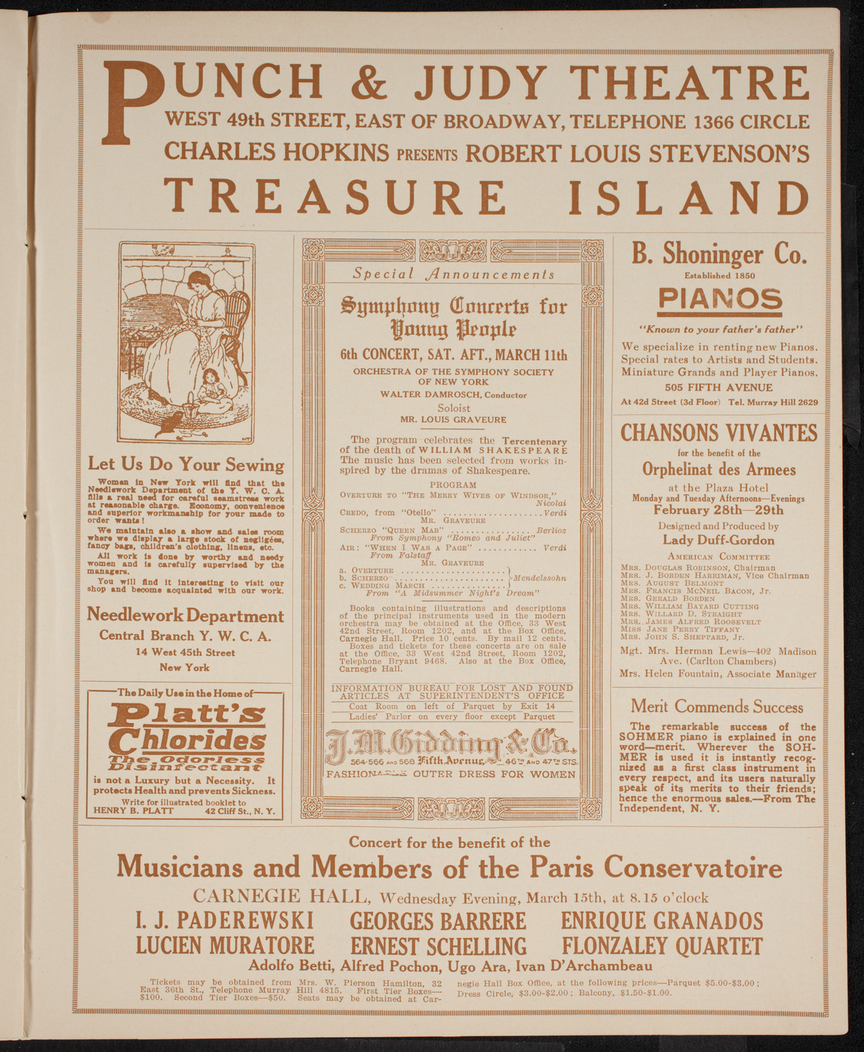 Benefit: The Laymen's League for Retreats and Social Studies, February 28, 1916, program page 9