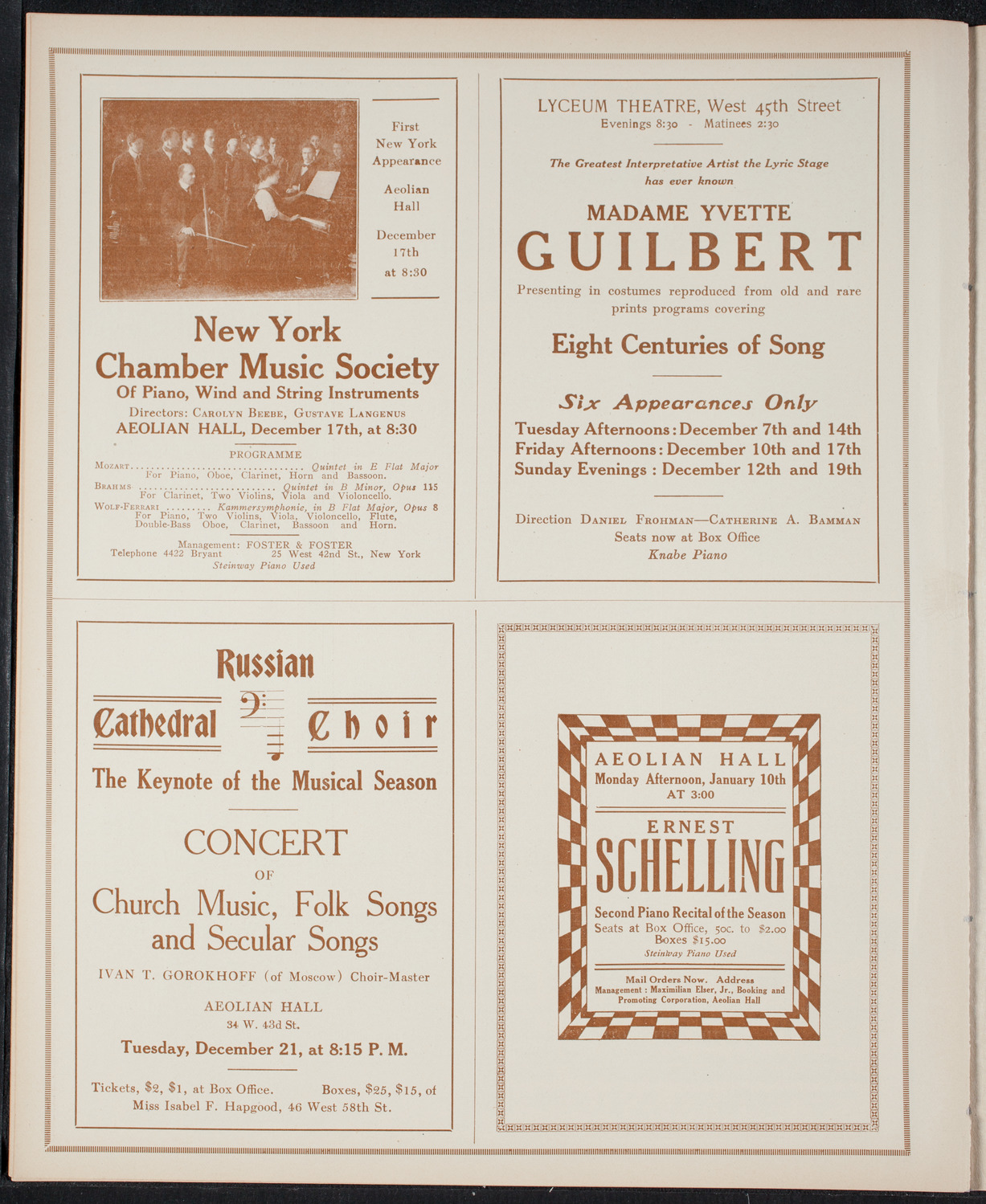 Oratorio Society of New York, December 8, 1915, program page 10