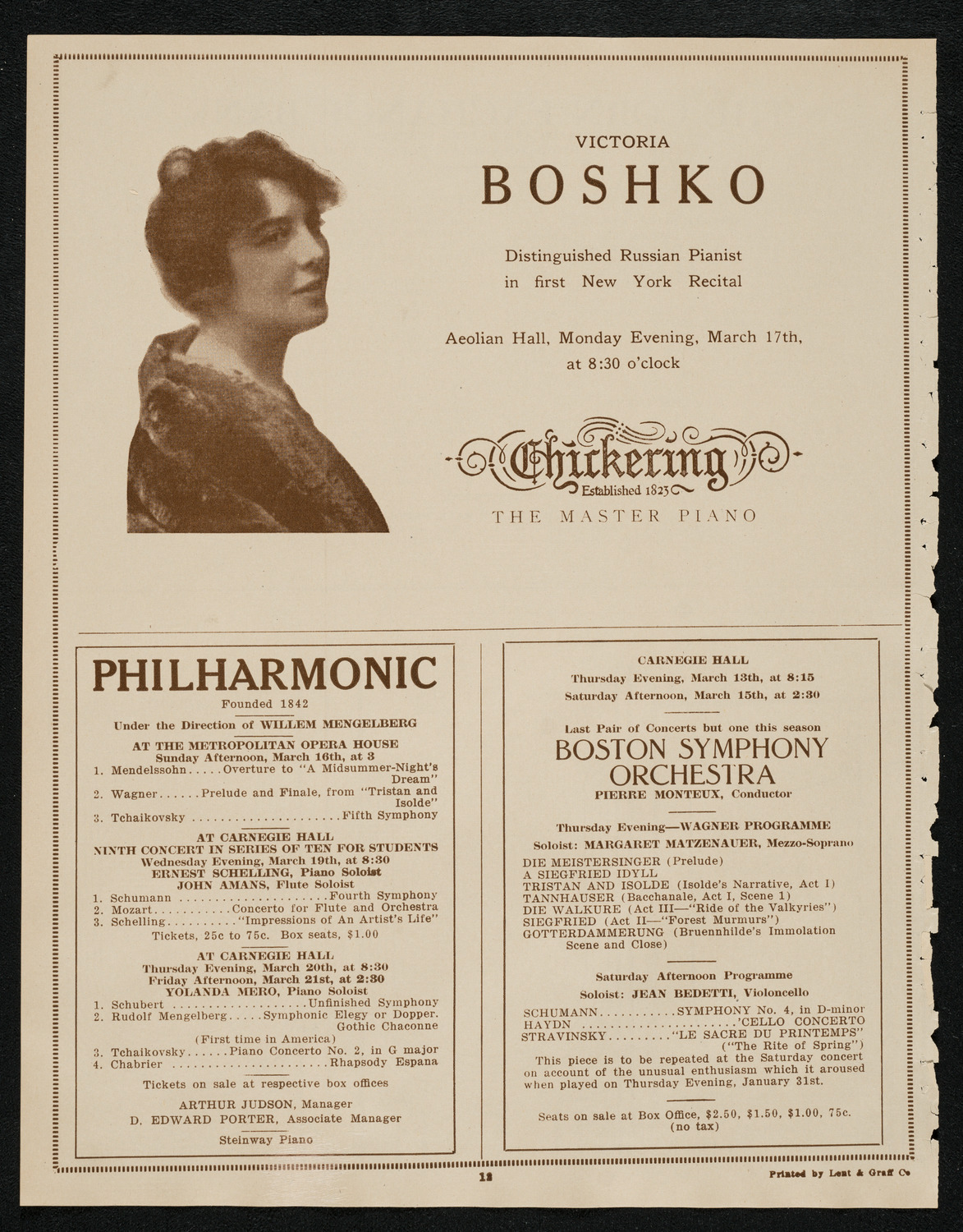 Joint Concert of American Glee Clubs, March 10, 1924, program page 12