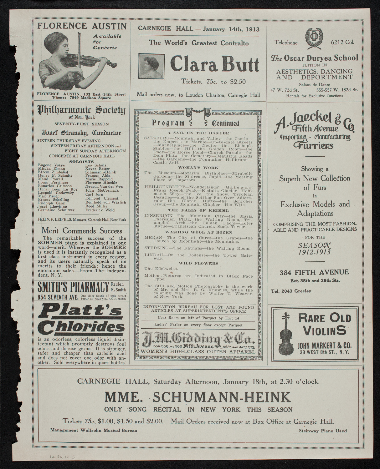 R.G. Knowles Travel Studies: Austria and Vienna, December 8, 1912, program page 9