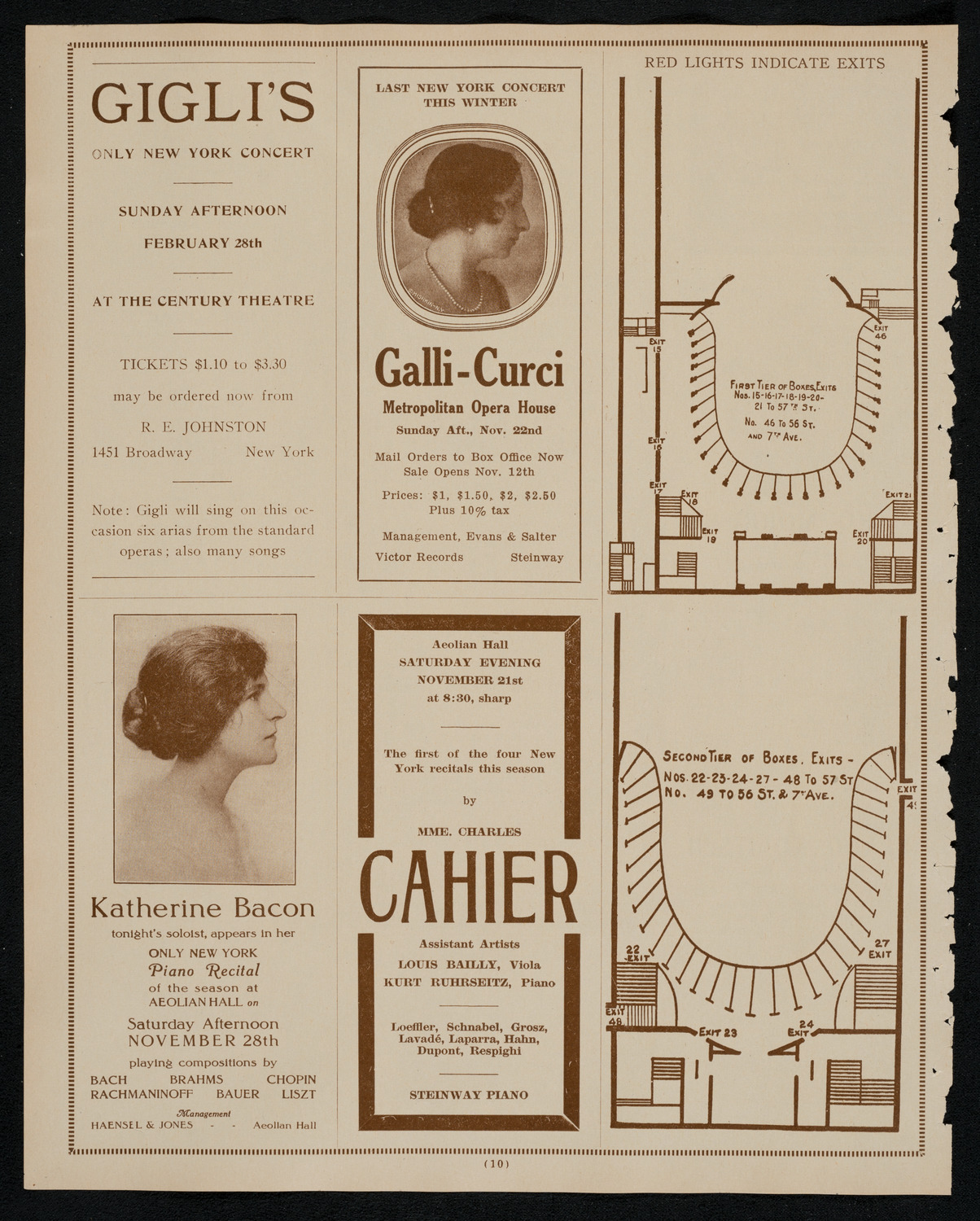 New York Philharmonic, November 19, 1925, program page 10