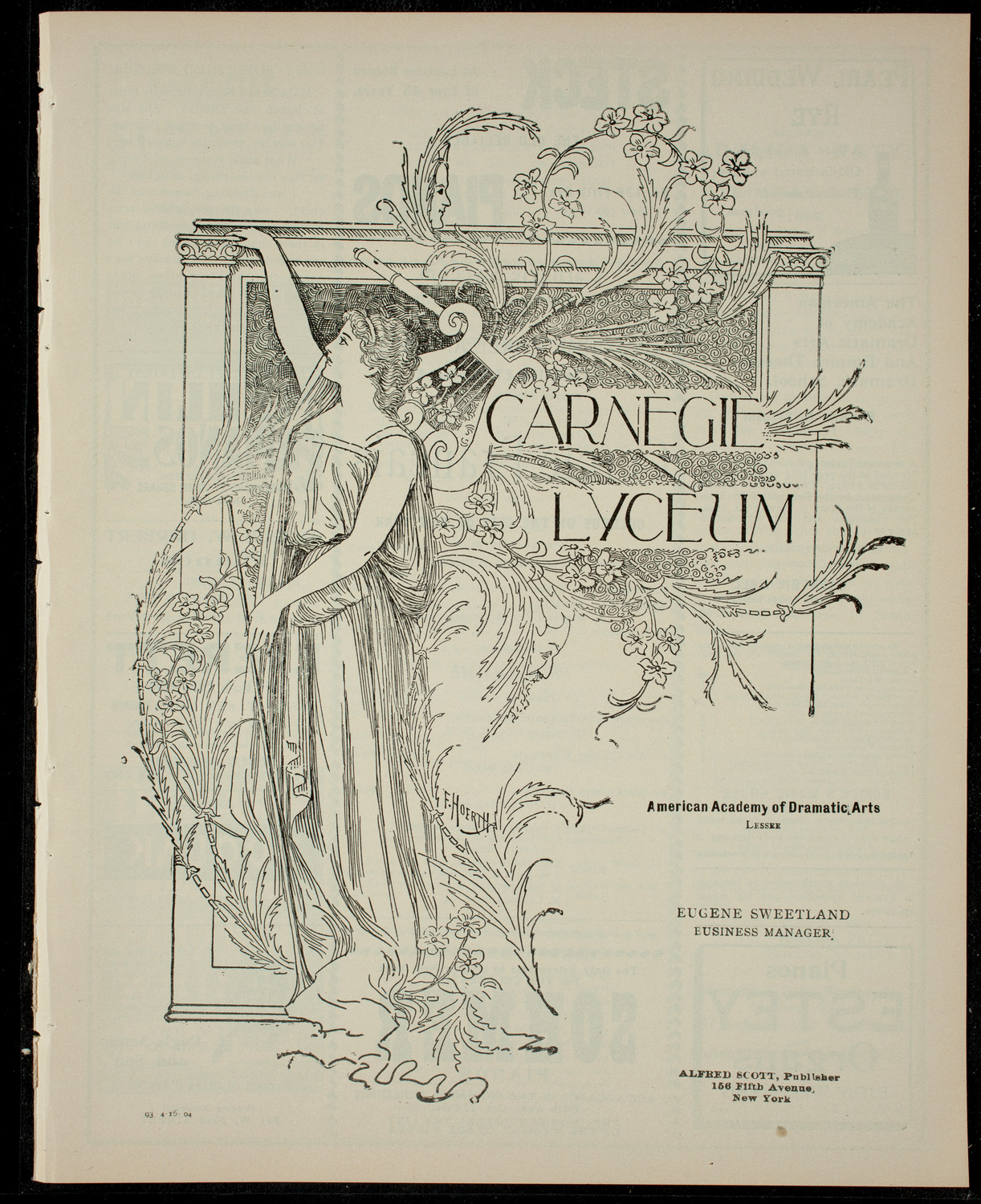 Cercle Francais of the College of the City of New York, April 16, 1904, program page 1