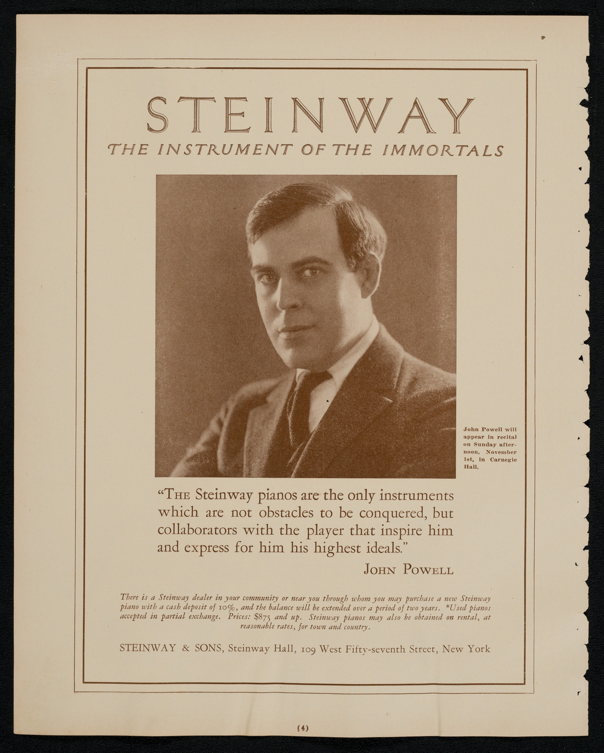 Margaret Matzenauer, Mezzo-Soprano, October 25, 1925, program page 4