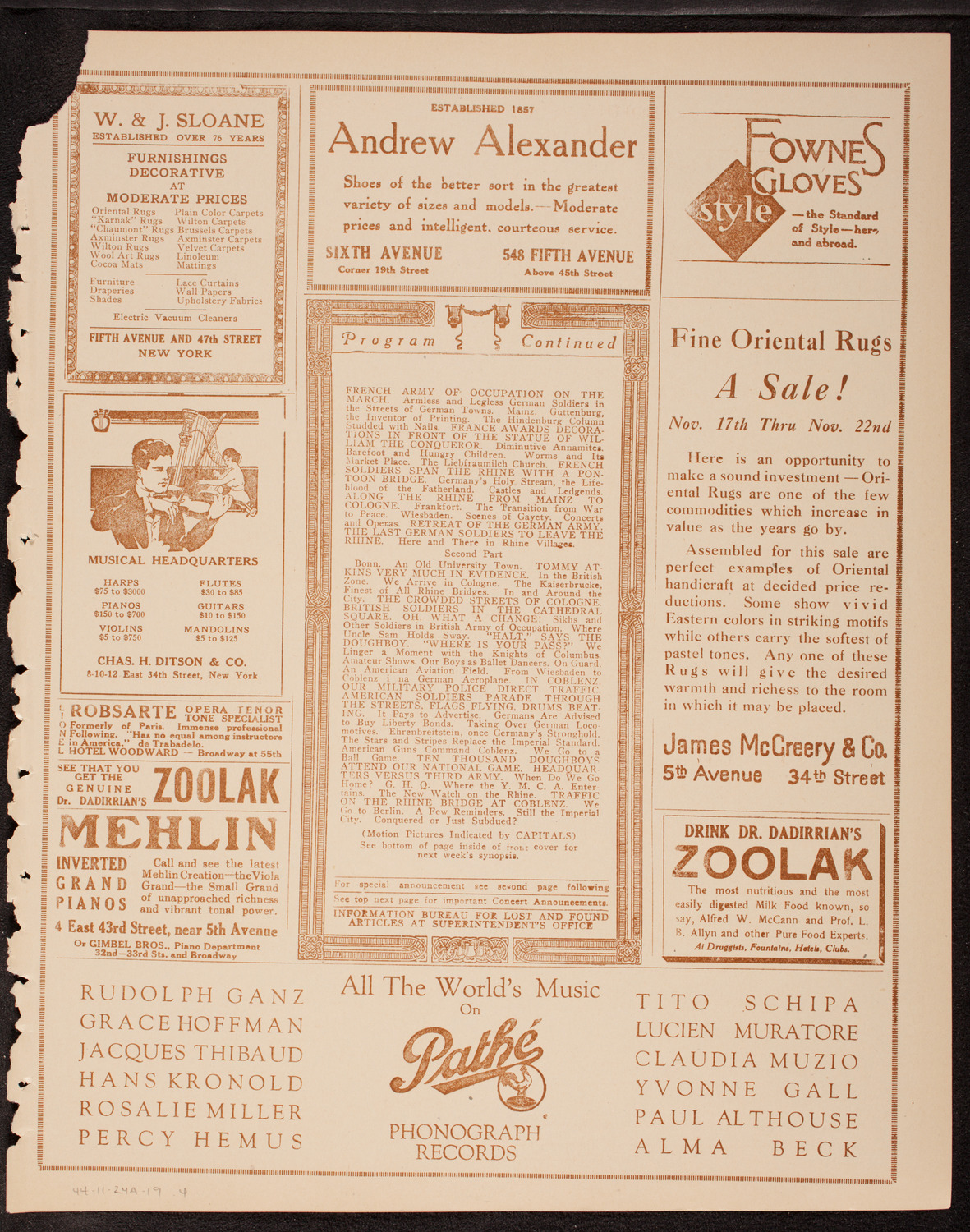 Newman Traveltalks: Occupied Germany, November 24, 1919, program page 7