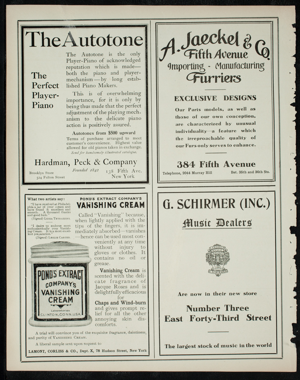Volpe Symphony Society of New York, December 4, 1910, program page 8