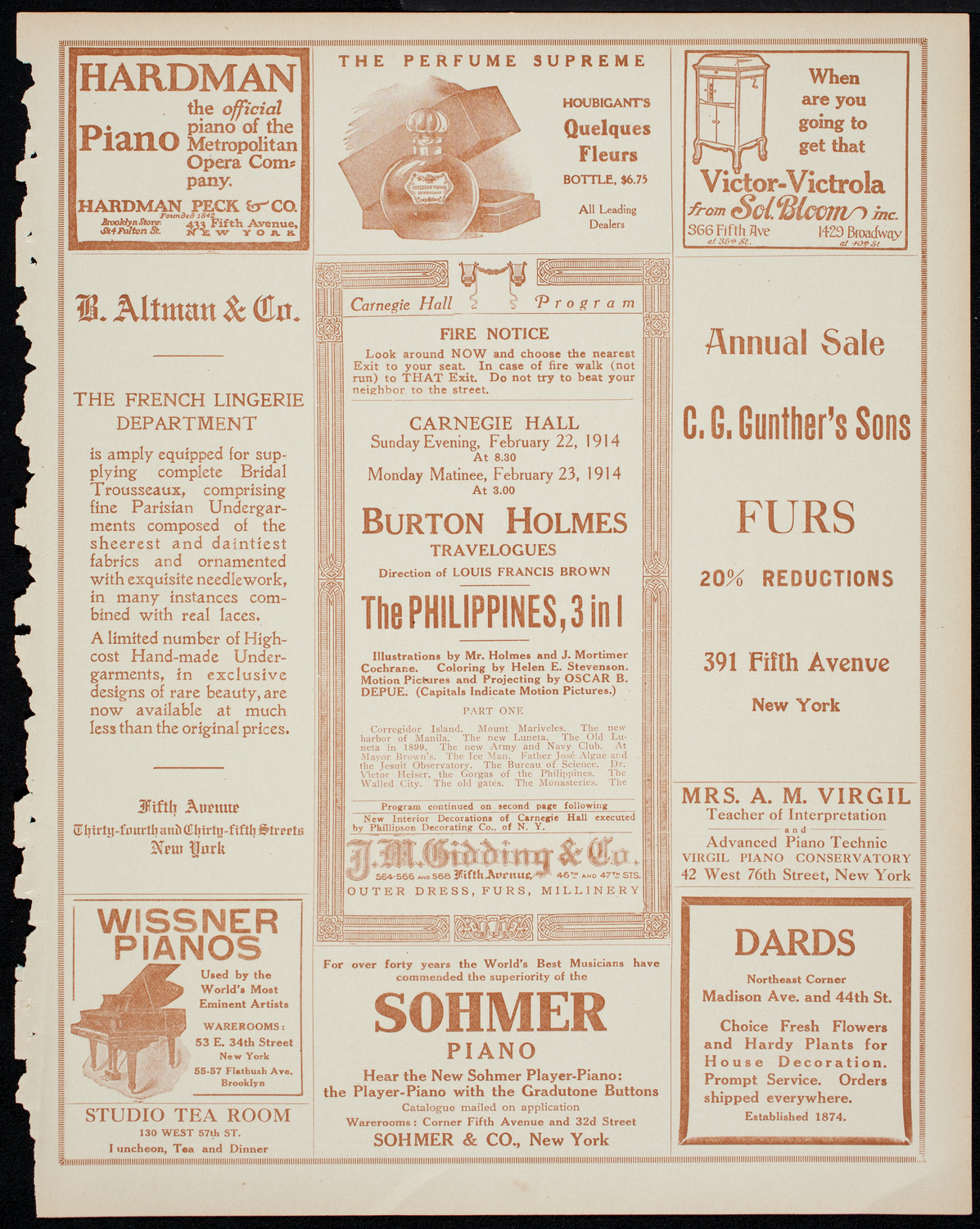 Burton Holmes Travelogue: The Philippines, February 22, 1914, program page 5