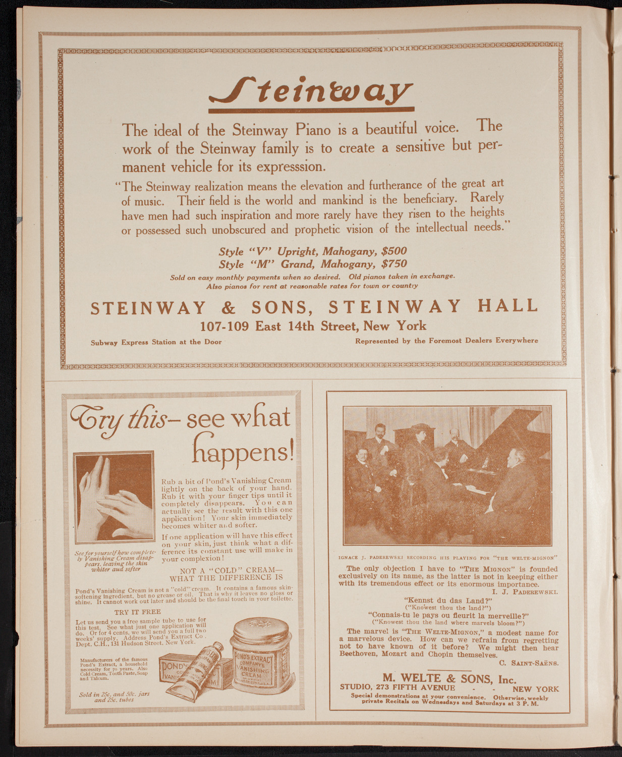 Fritz Kreisler, Violin, January 1, 1916, program page 4