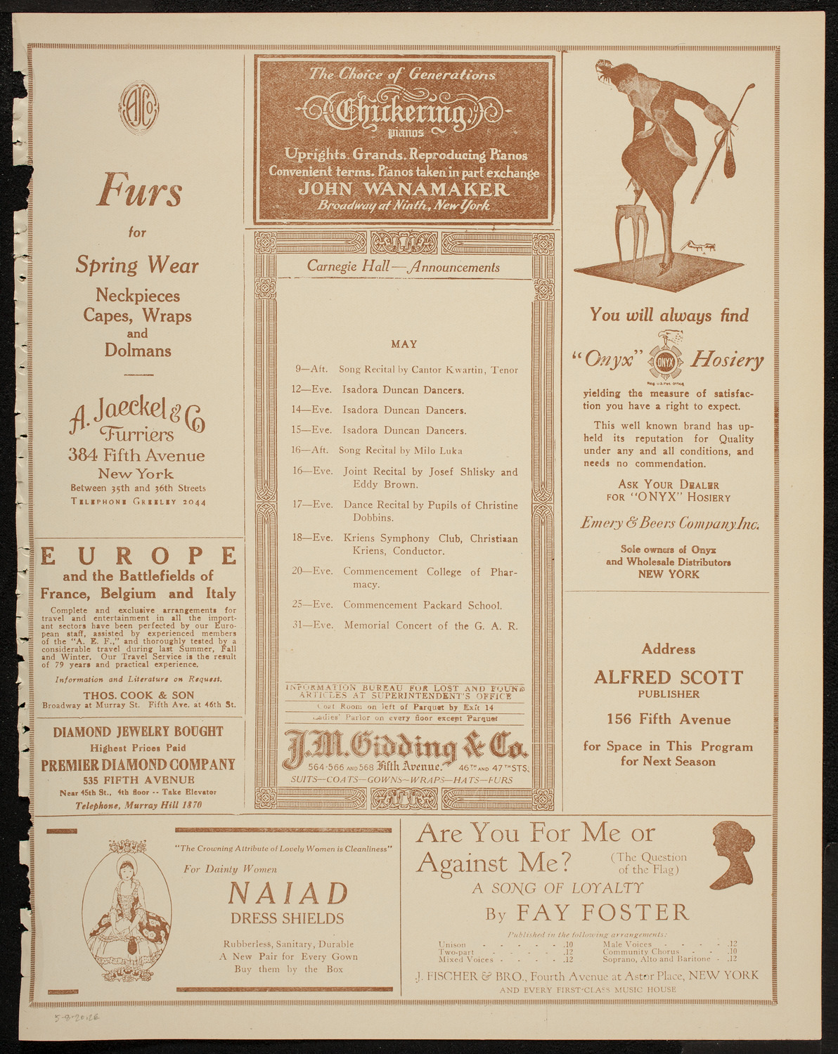 Girls' Club of the Bronx Church House: Pantomime Ballets and Divertissements, May 8, 1920, program page 3