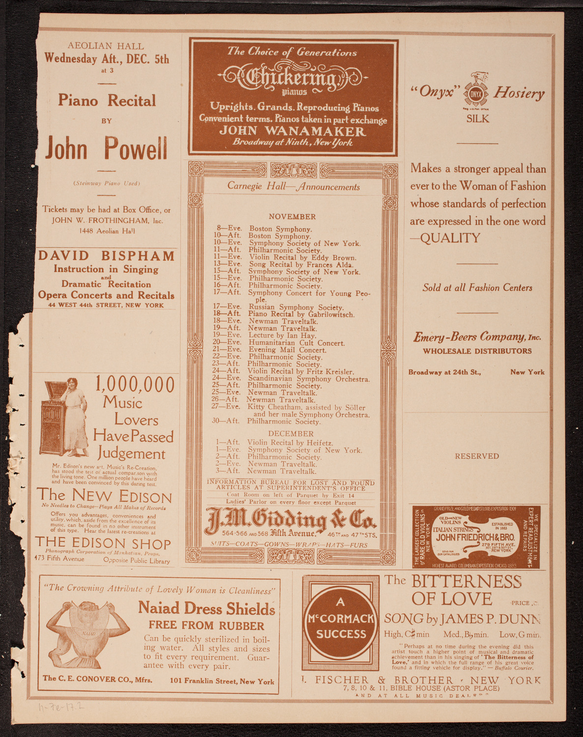 America's Welcome to Rt. Hon. Sir George H. Reid, November 7, 1917, program page 3