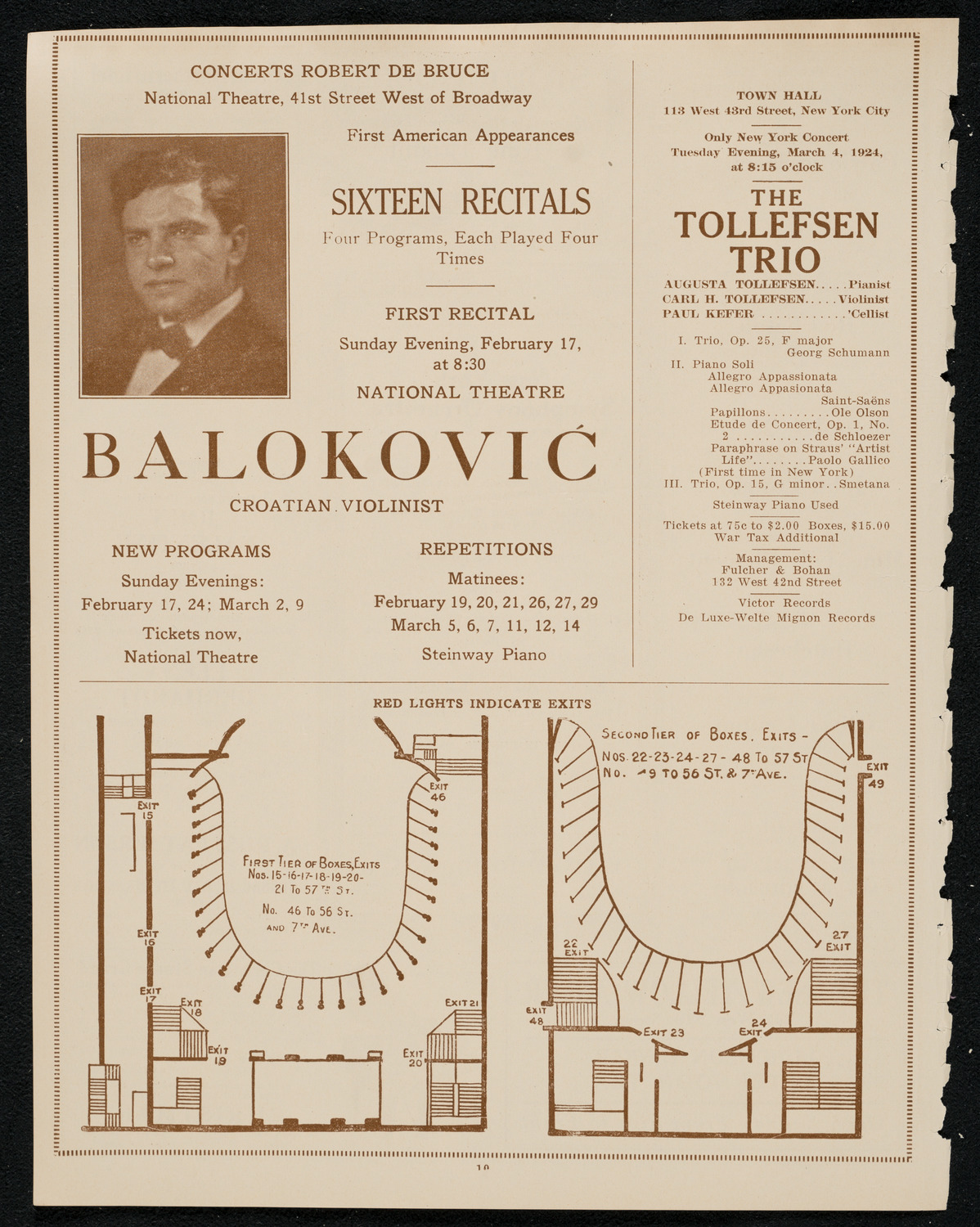 New York Philharmonic, February 21, 1924, program page 10