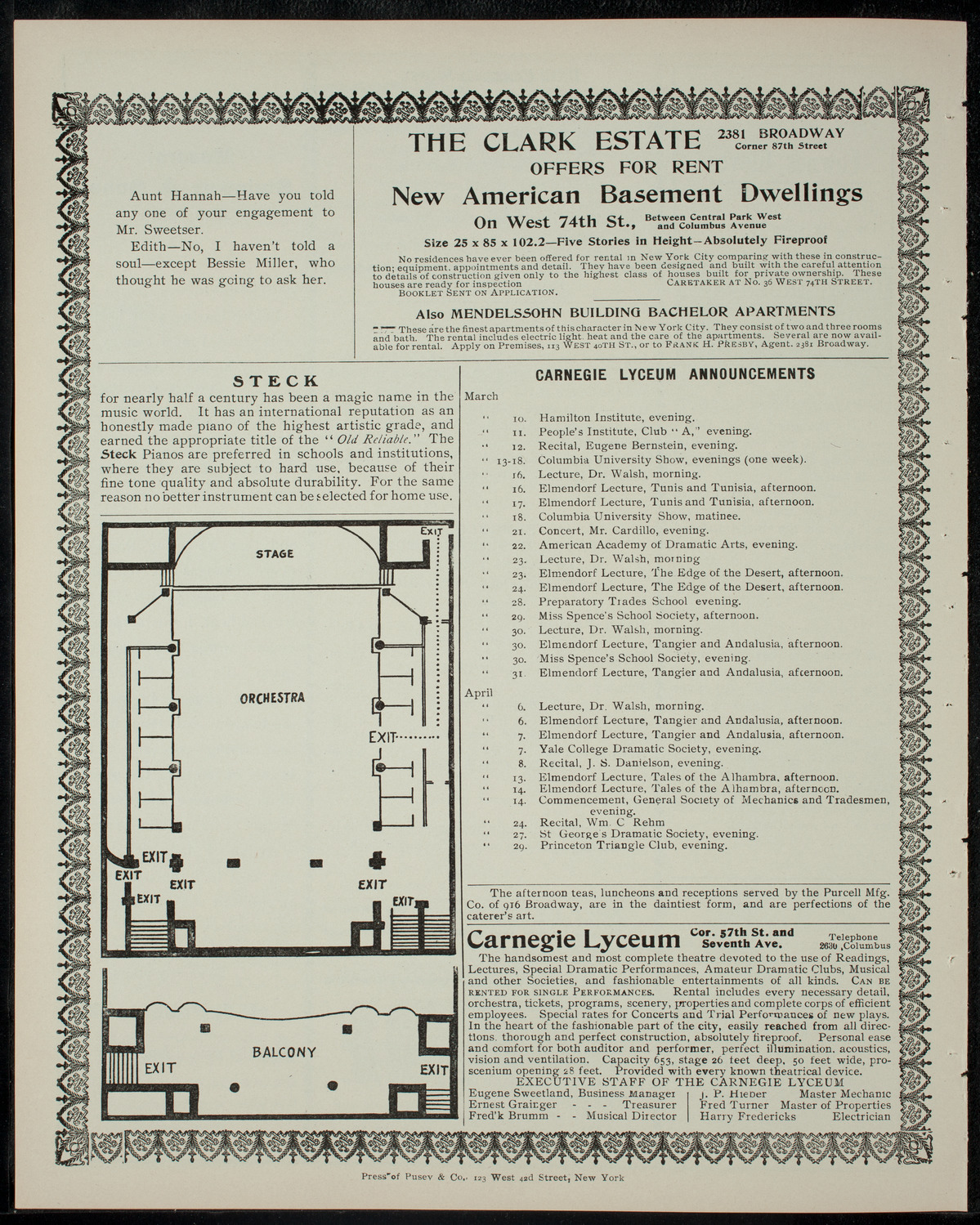 Elmendorf Lecture: From New York to Algiers, March 10, 1905, program page 4