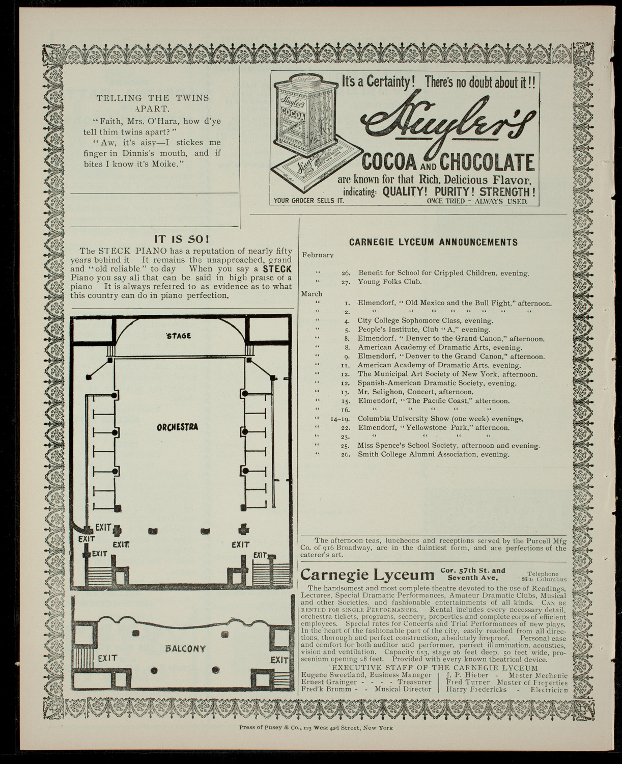 Fete give by L'Alliance Française, February 25, 1904, program page 4