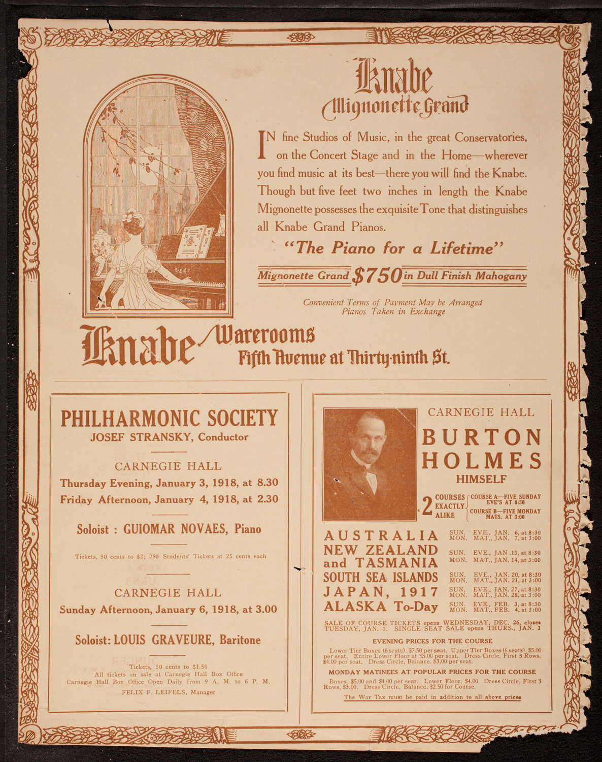 Mischa Elman, Violin, December 30, 1917, program page 14