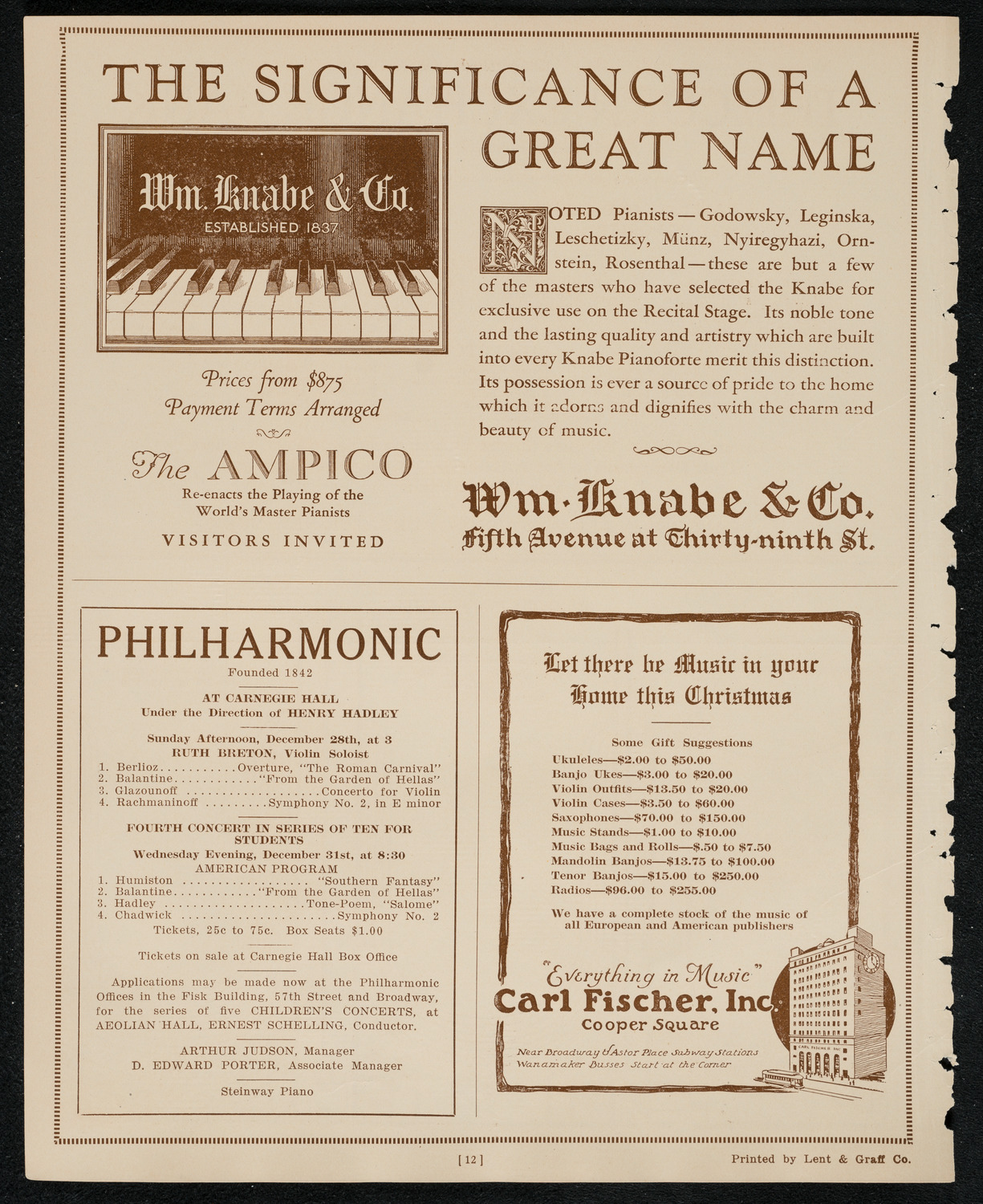 State Symphony Orchestra of New York, December 21, 1924, program page 12