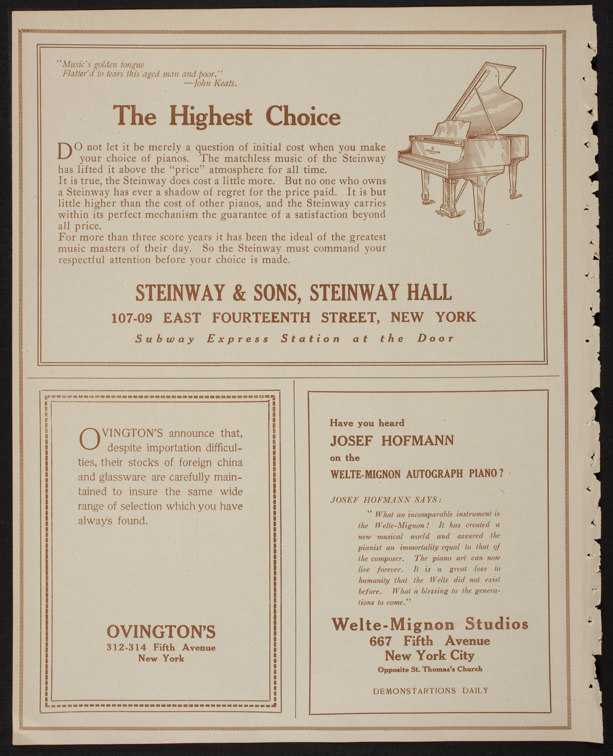 New York Philharmonic, February 22, 1918, program page 4