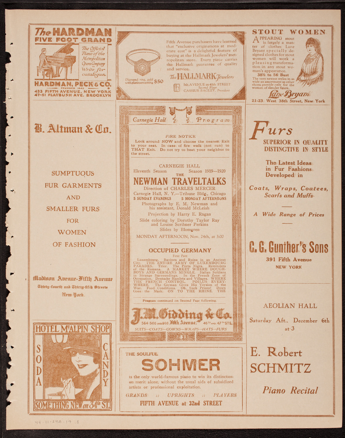 Newman Traveltalks: Occupied Germany, November 24, 1919, program page 5