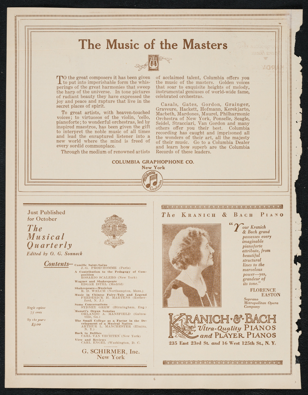 Concierto Espagnol, October 21, 1922, program page 6