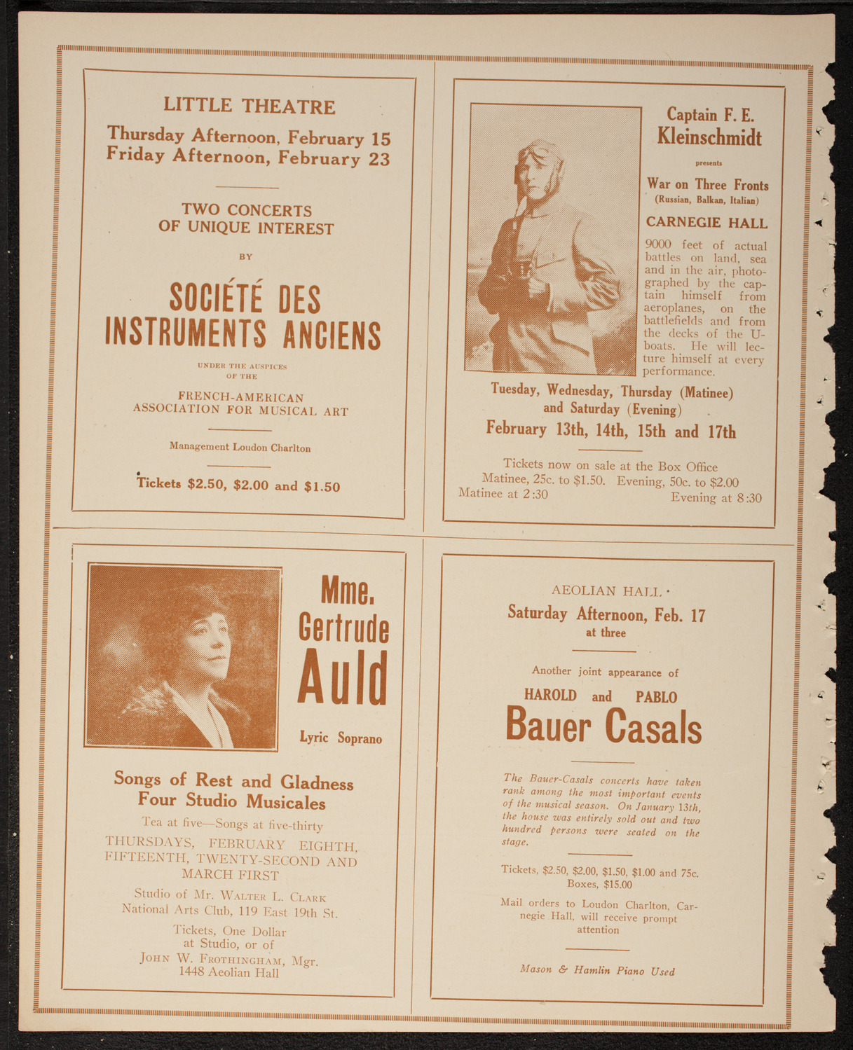 New York Philharmonic, February 4, 1917, program page 10