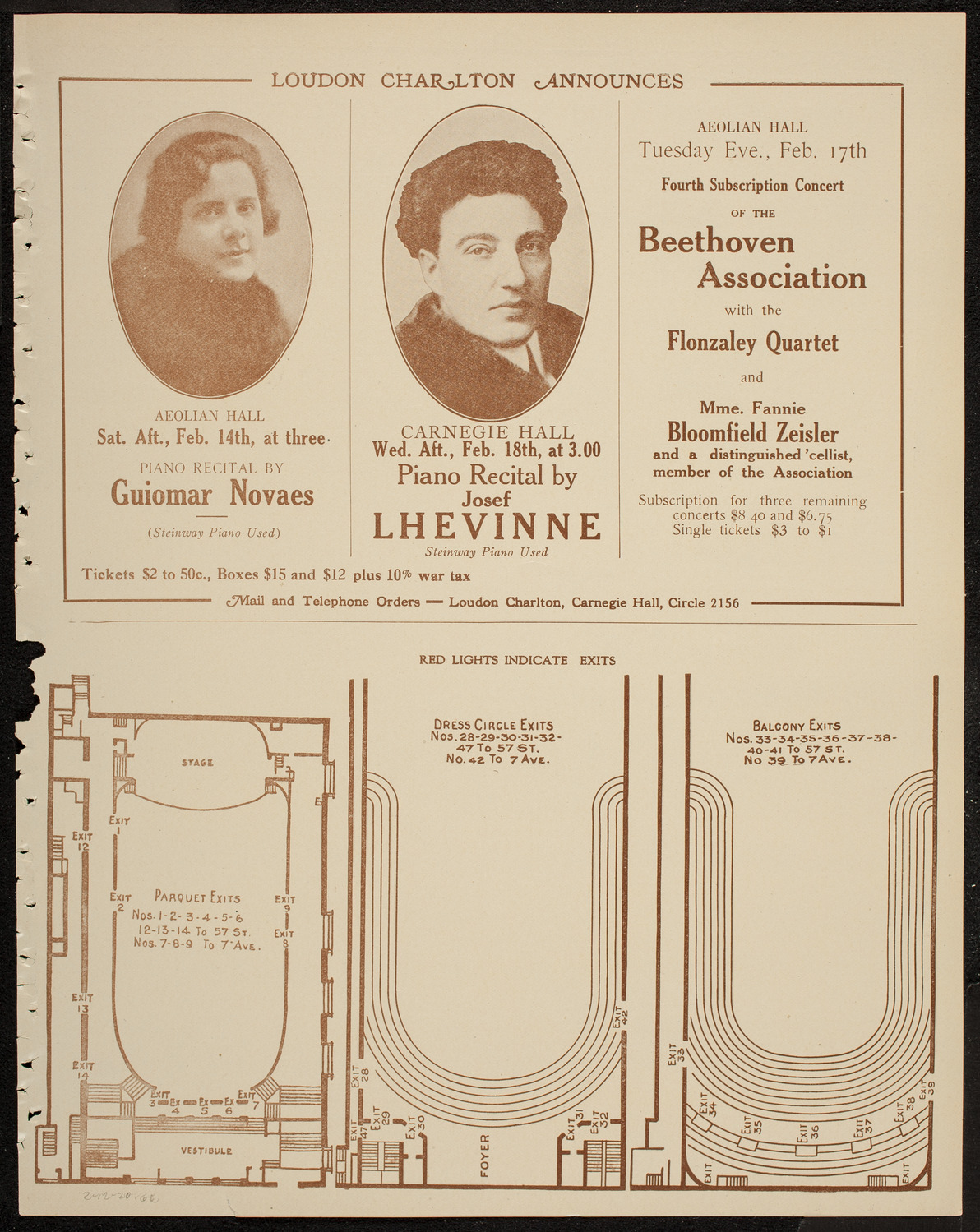 New York Philharmonic, February 12, 1920, program page 11