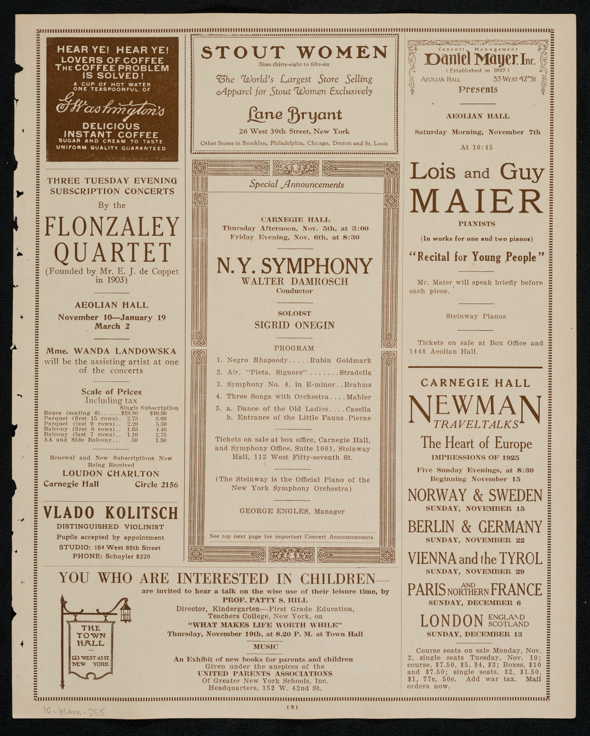 Symphony Concert for Young People, October 31, 1925, program page 9