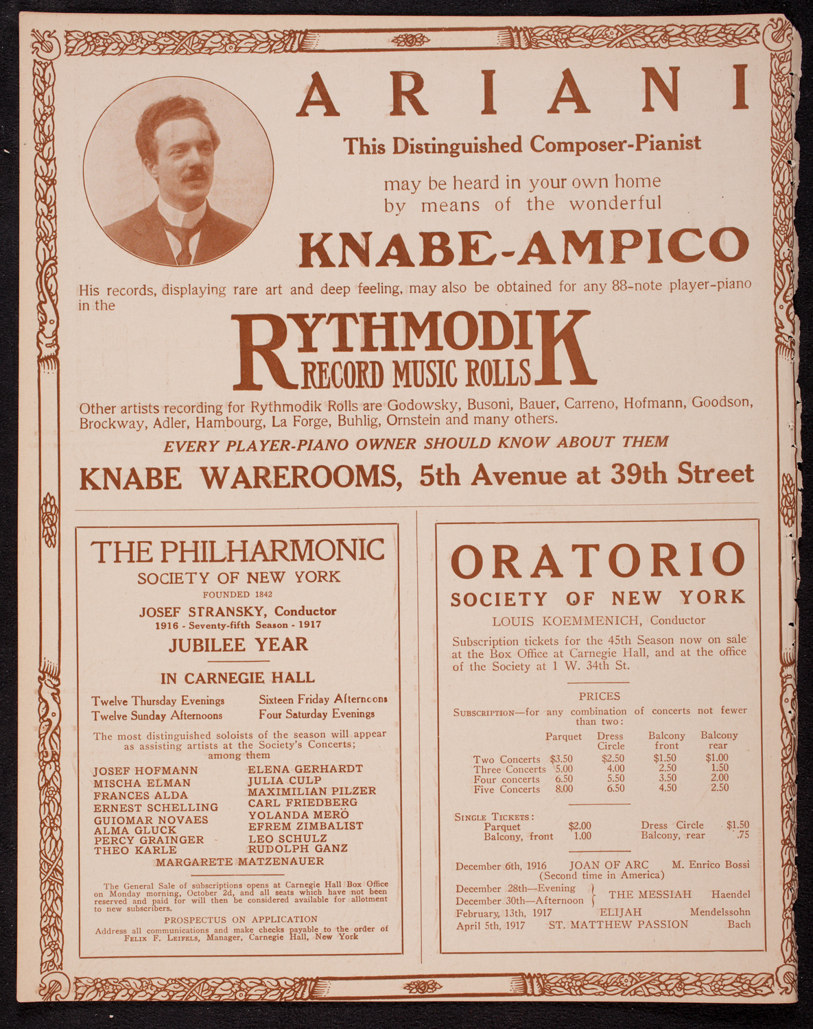 Eddy Brown, Violin, October 15, 1916, program page 12