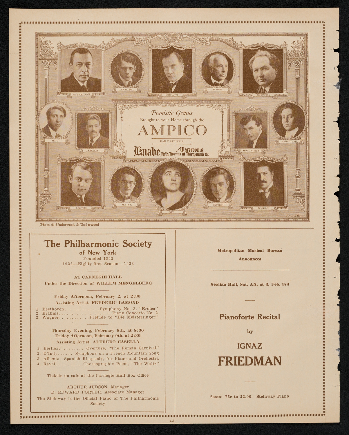 City Symphony Orchestra, January 31, 1923, program page 12