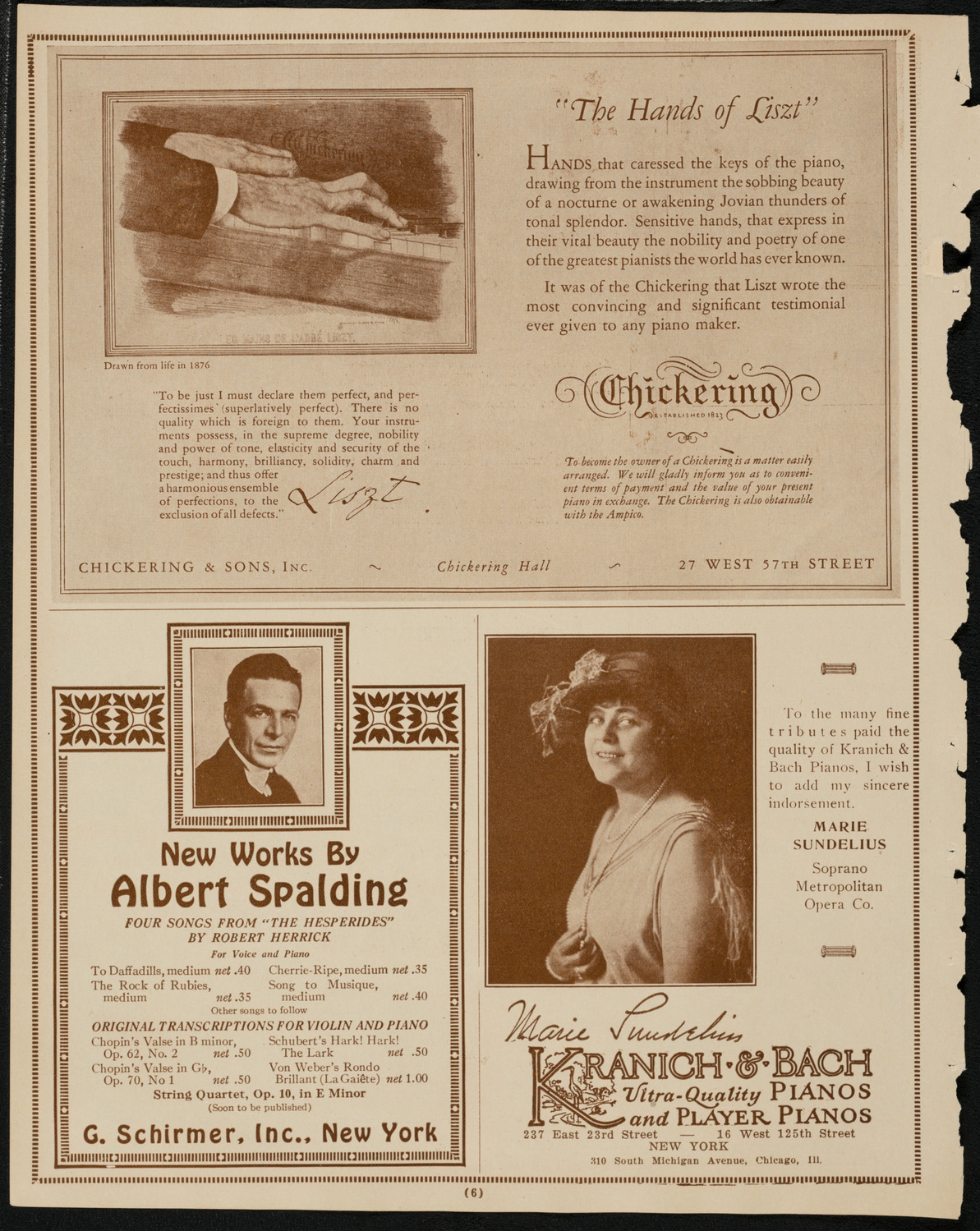 Josef Hofmann, Piano, March 28, 1925, program page 6