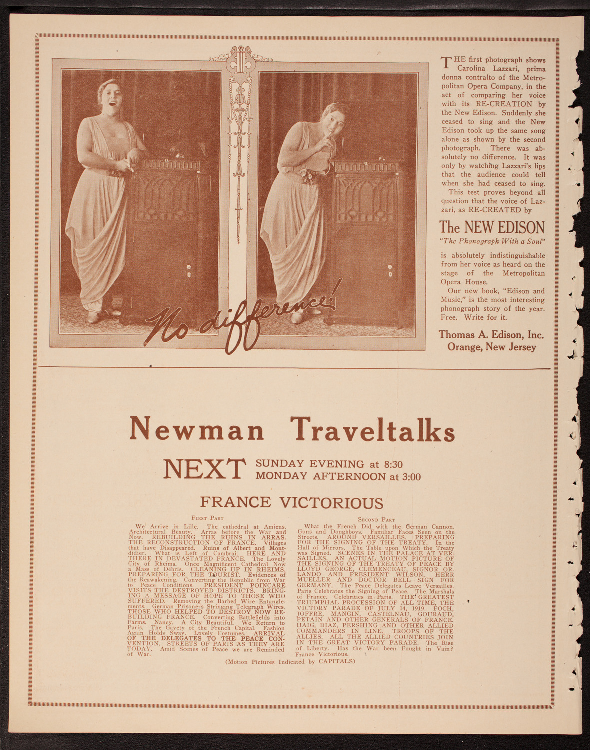 Newman Traveltalks: Poland Restored, December 8, 1919, program page 2