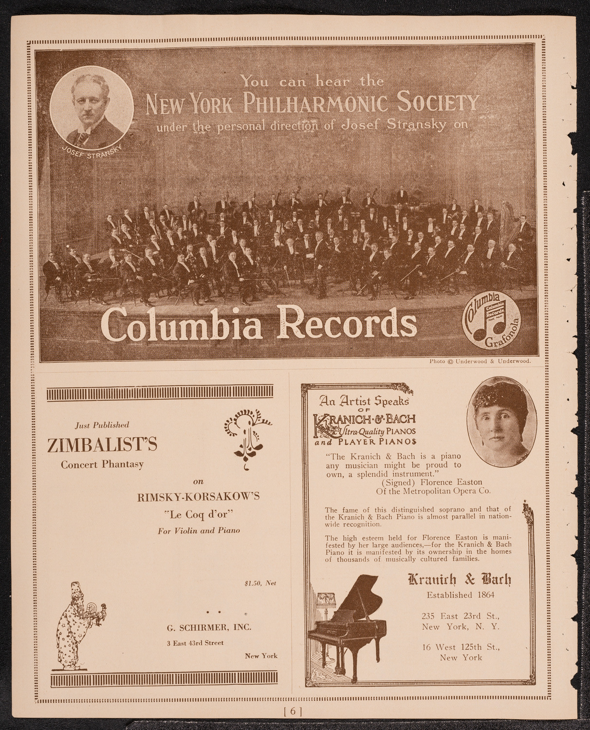 Emmy Destinn, Soprano, October 28, 1921, program page 6