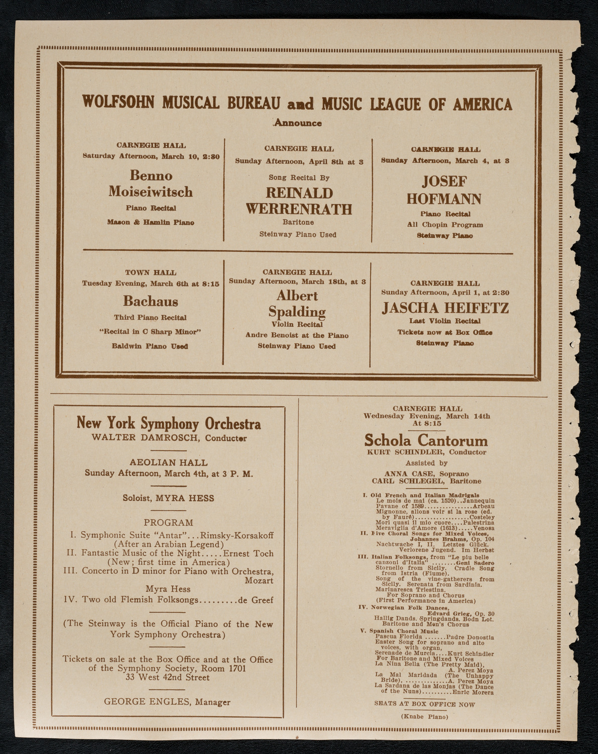 New York Philharmonic, March 2, 1923, program page 8